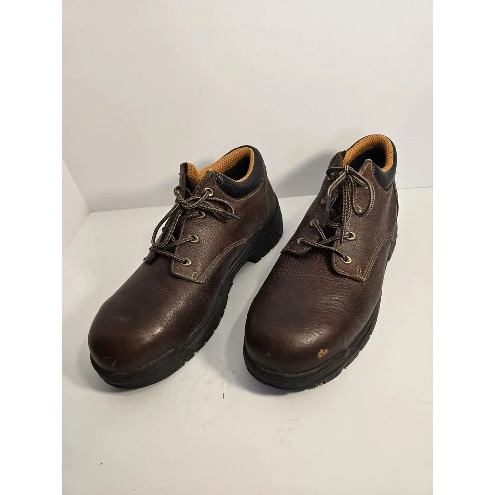 Timberland PRO Titan Mens Size 11 W Brown Leather Oxford Work Boots Ankle High